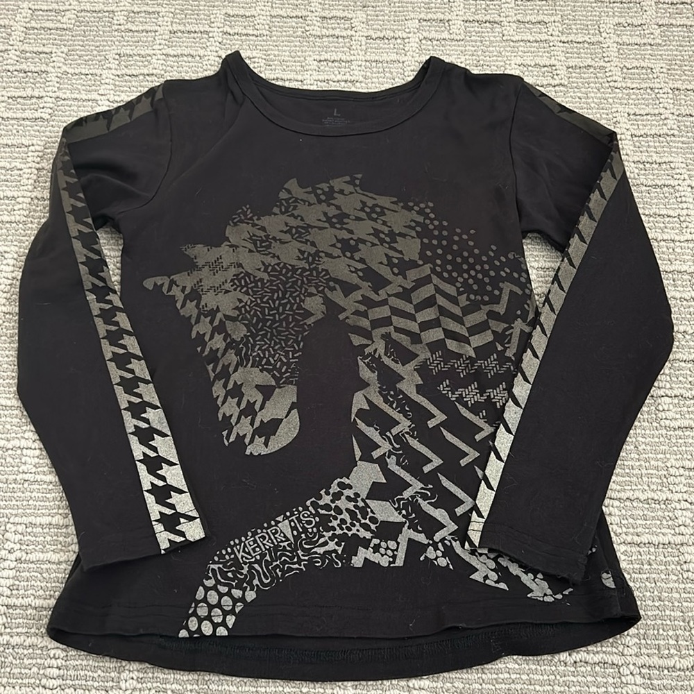 Kerrits brand size large long sleeve, black cotton top
